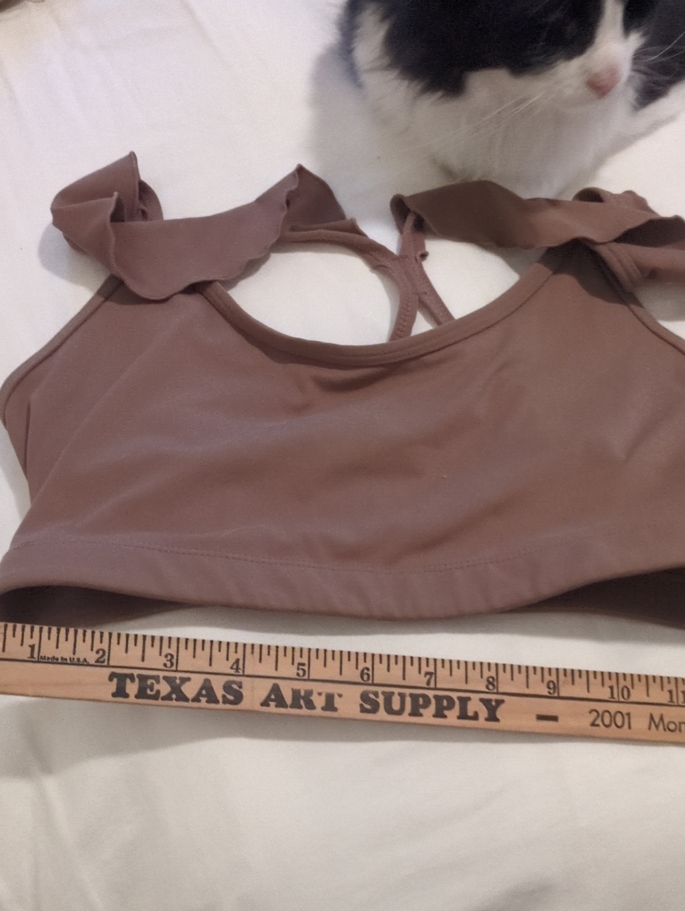 JoyLab Ruffle-Strap Bralette in Mauve-Taupe